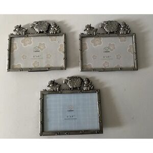 Pewter BABY NURSERY Picture Photo Frame Lamb Sheep 4" X 6" Photo Set of 3